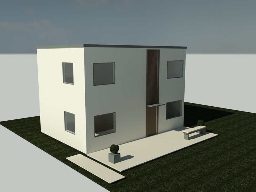 Two-story ADU with entry court